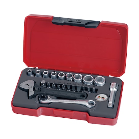 Teng Tools T1423 - 23 Piece 1/4" Drive Socket Set T1423
